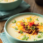 I even cut up some of my leftover ham and put it in bags in the freezer just so I can make this soup later in the year. It's all sorts of amazing. Top it with your favorites like green onions, sour cream, cheese, & Bacon. OH MY YUM!
