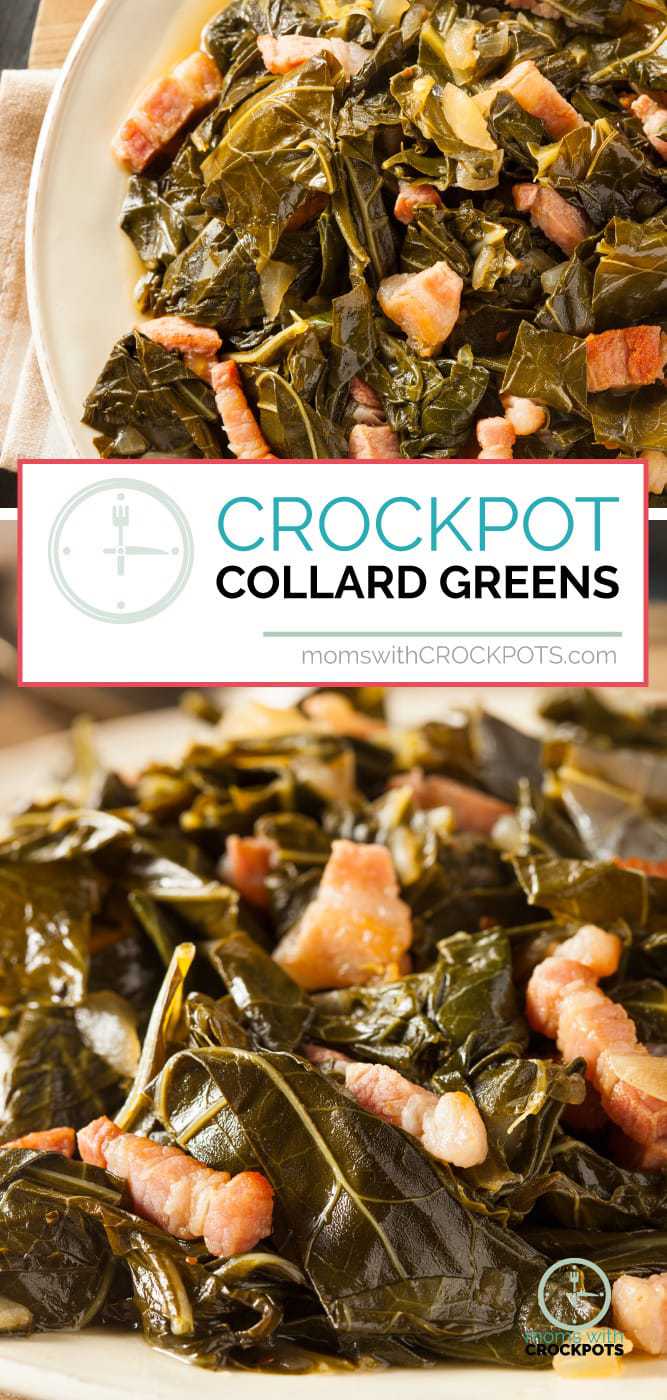 A southern classic especially during the holidays! Give this simple yet delicious #Crockpot Collard Greens #Recipe a try! The slow cooker makes them amazing!