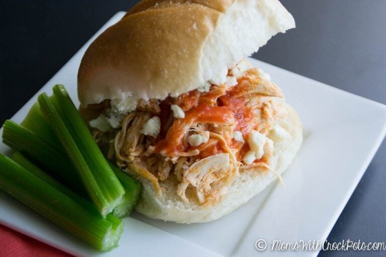 Crockpot Buffalo Chicken Sandwiches