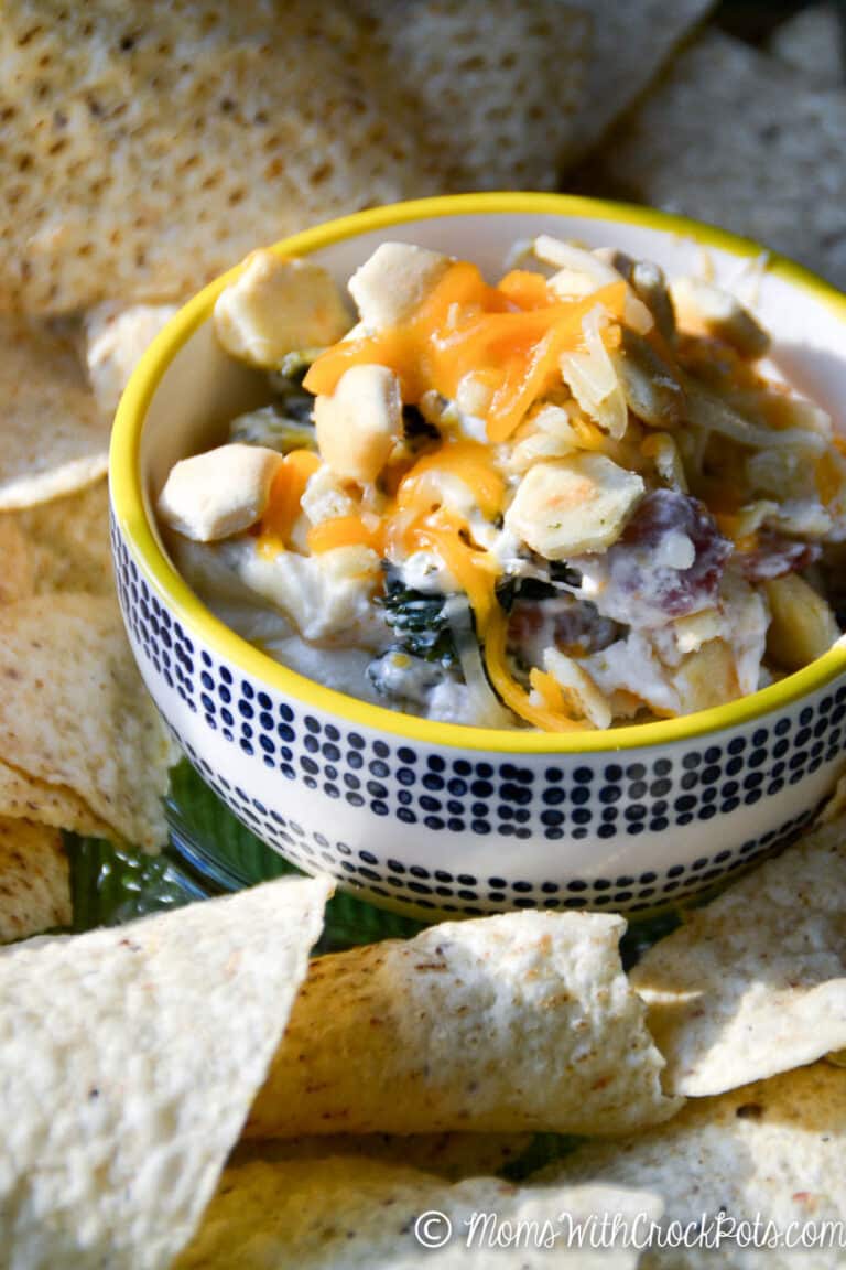 CrockPot Cheesy Bacon Kale Dip