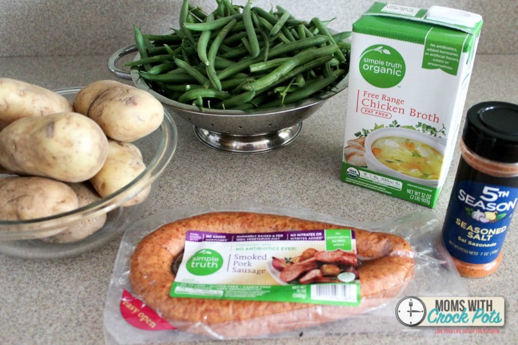 Crockpot Sausage, Potatoes & Green Beans - Fit Slow Cooker Queen