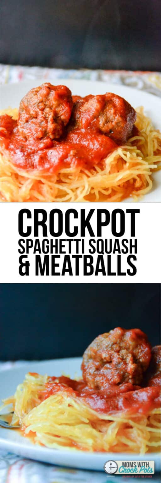 Crockpot Spaghetti Squash & Meatballs Moms with Crockpots