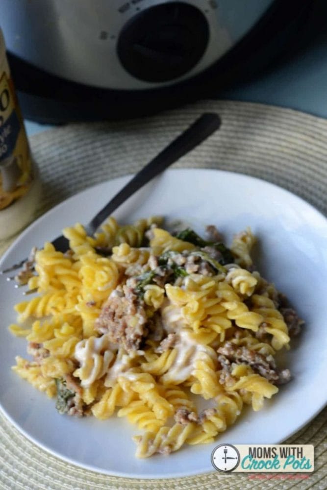 Crockpot Sausage Alfredo Pasta 13 Moms with Crockpots