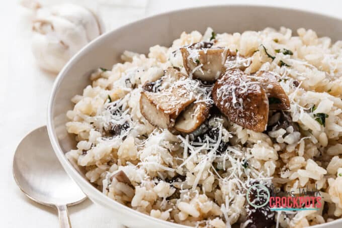 Crockpot Mushroom Risotto Recipe - Moms with Crockpots