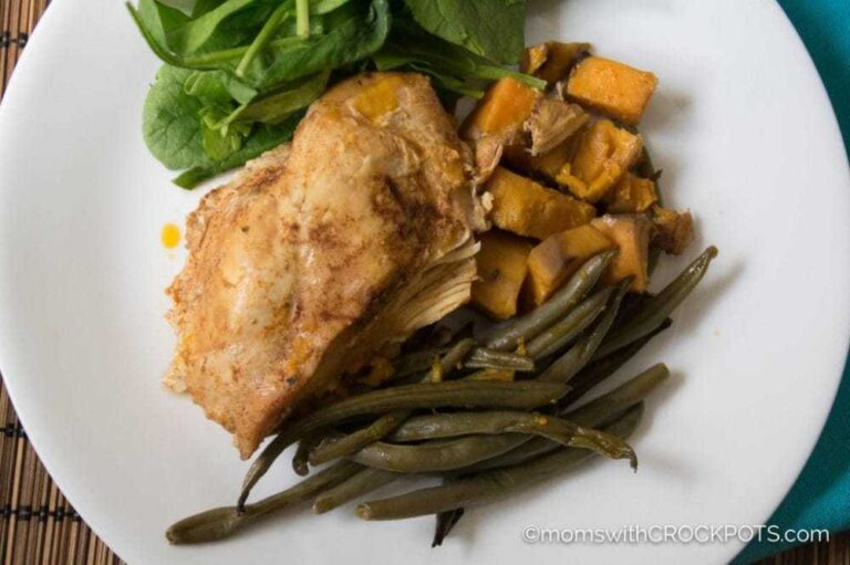 Crockpot Chicken, Sweet Potatoes, & Green Beans Recipe